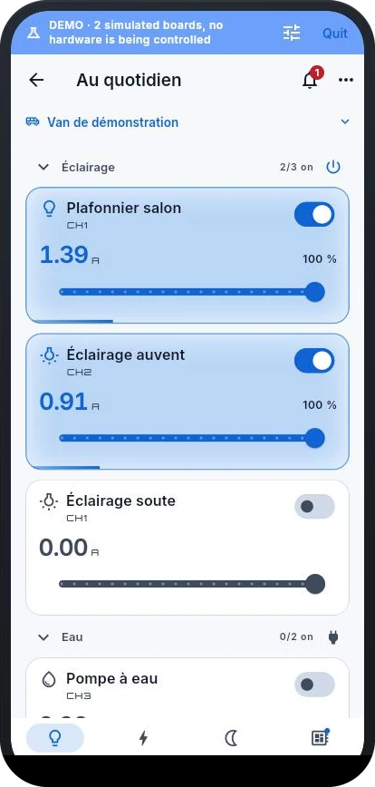 The TinyRail dashboard on a phone
